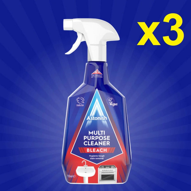 3팩 아스토니쉬 멀티 퍼포즈 윗 블리치 다목적 표백제 750ML Astonish Multi-Purpose with Bleach, 1ml, 1개