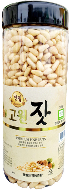 유기농 태백산 고원 국산잣 영월잣 백잣 황잣 300g 가평잣 보다 굵은, 유기농 영월 백잣300g, 1개