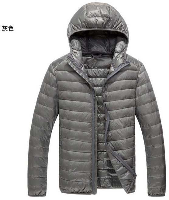 LARGE STORE日系百搭極輕素面薄羽絨連帽外套，機車外套連帽外套，男生禦寒外套