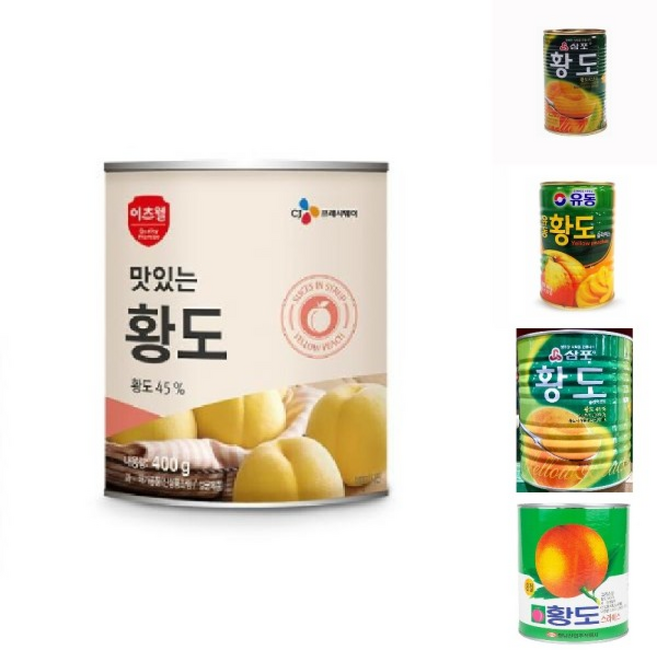 이츠웰 황도캔 RENEWAL 슬라이스 /오뚜기/황도/가벼운/캔/과일/맛있는/초등/학교/백도/통조림, 24개, 400g