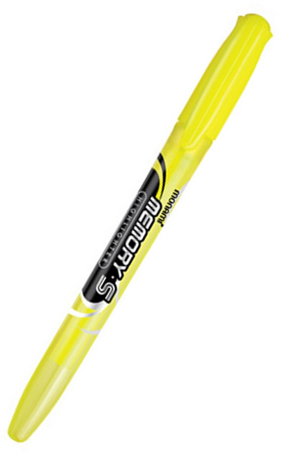 모나미 메모리S 형광펜, 옐로우, 12개