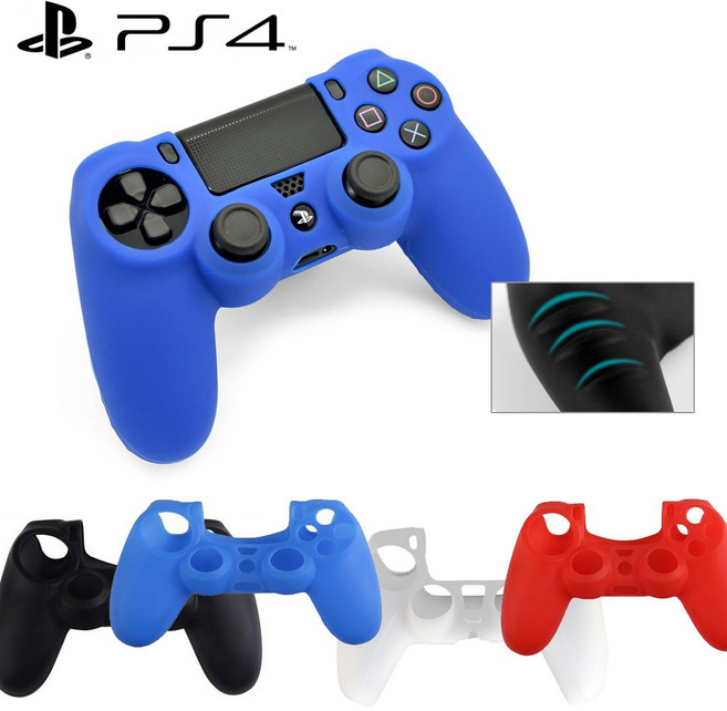 PS4 플스4 듀얼쇼크4 컨트롤러 패드 실리콘 보호 커버 케이스 투명 4색, 블랙, 1개