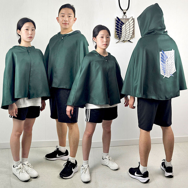 진격의거인 조사병단 옷 망토 코스프레 의상 반티 할로윈 코스튬 졸업사진 [목걸이 포함]