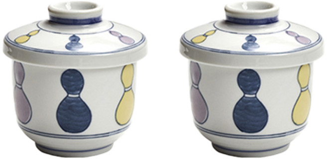 본인 오뚝이 일본 도자기 일식 자왕무시 계란찜기 그릇세트(컵+뚜껑), 2개