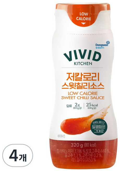 비비드키친 저칼로리 스윗칠리소스, 320g, 4개