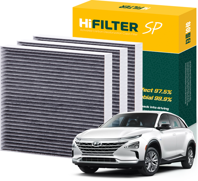하이필터 현대 자동차 넥쏘 활성탄 에어컨필터, 3개, 넥쏘 (1세대 FE) HI-A001