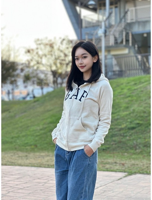 GAP 基本款 女款 內刷毛 貼布Logo 連帽外套
