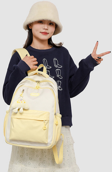 KDNC 남녀 공용 데일리 학생 가방 백팩 인형 세트