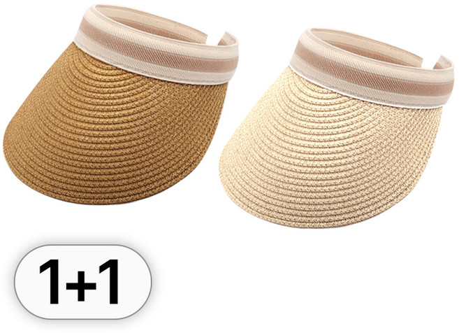 투데이리빙 1+1 여성 라탄 썬캡 세트 여름 챙넓은 밀짚 모자 여자 햇빛 썬 가리개 넓은 밀집 챙모자 등산 비치 여행 낚시 빅챙 그늘막 넓은챙 선캡 머리띠