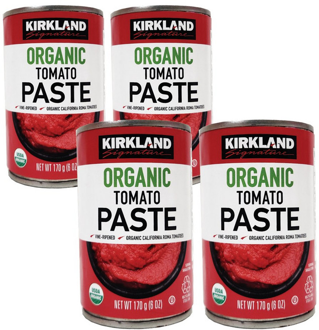 커클랜드 유기농 토마토 페이스트, 4개, 170g