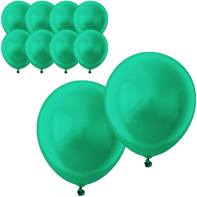 브로키 30센치 펄풍선 이벤트 풍선 생일파티 셀프백일 돌잔치, 10개, 04_12인치(30cm) 펄풍선_에메랄드그린