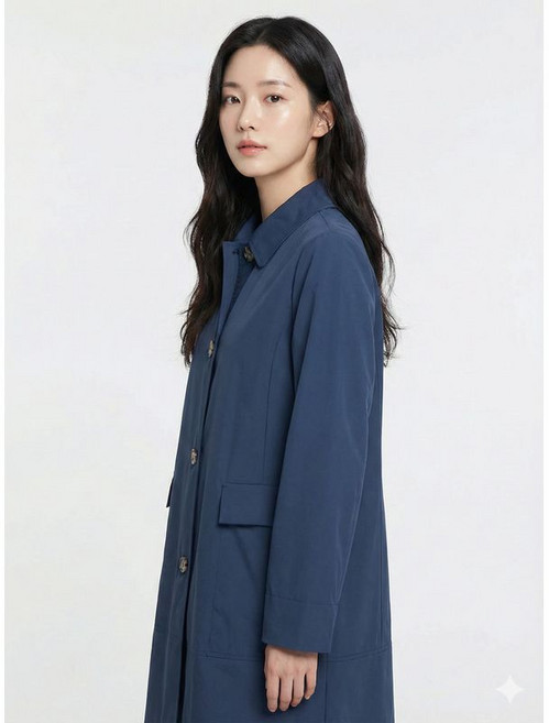 크로커다일레이디 다크블루 베이직 카라 캐주얼 코트 CLCMCT102