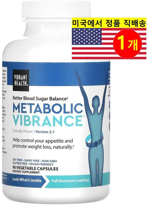Vibrant Health 바이브런트 헬쓰 메터발릭 바이브런스 Metabolic Vibrance, 1개, 90정 - 쿠팡