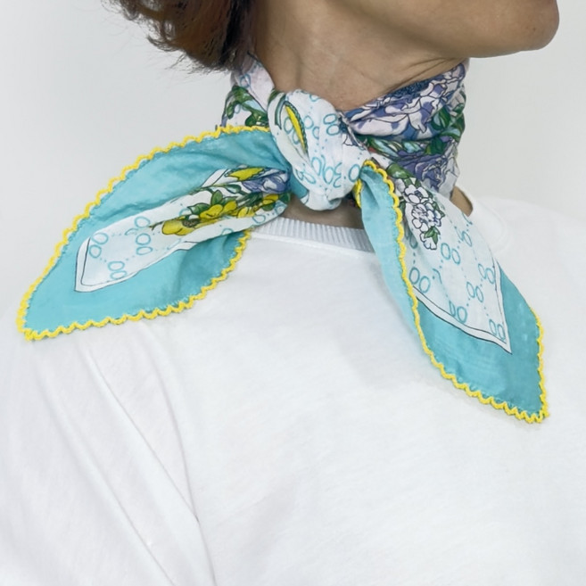 이든테라스 여성 손수건 쁘띠 80수 순면 핀코트 엠보큐티 스카프A