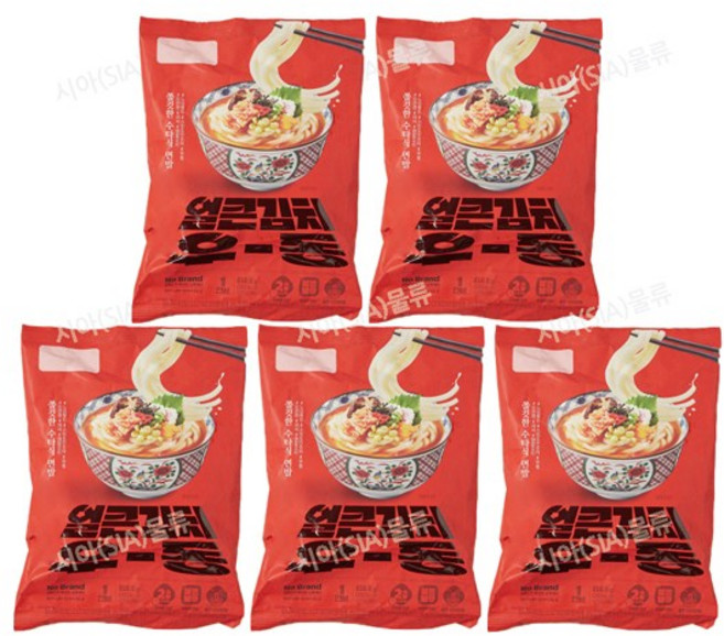 노브랜드 얼큰김치우동, 5개, 216.5g