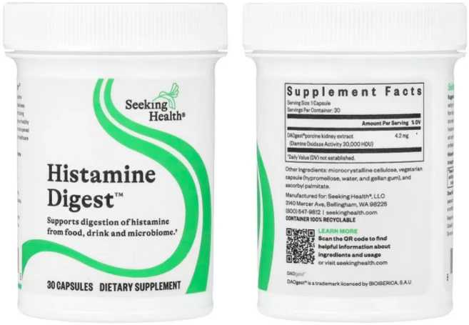 Seeking Health DAO 효소 포뮬러 / 히스타민 민감 체질용 영양 캡슐, 30정, 1개 - 쿠팡