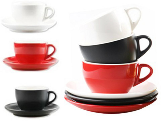 프랜드커피 YJ 카푸치노 커피잔 세트 2호 200ml 3종 (선택형) 커피잔세트, 1세트, 레드