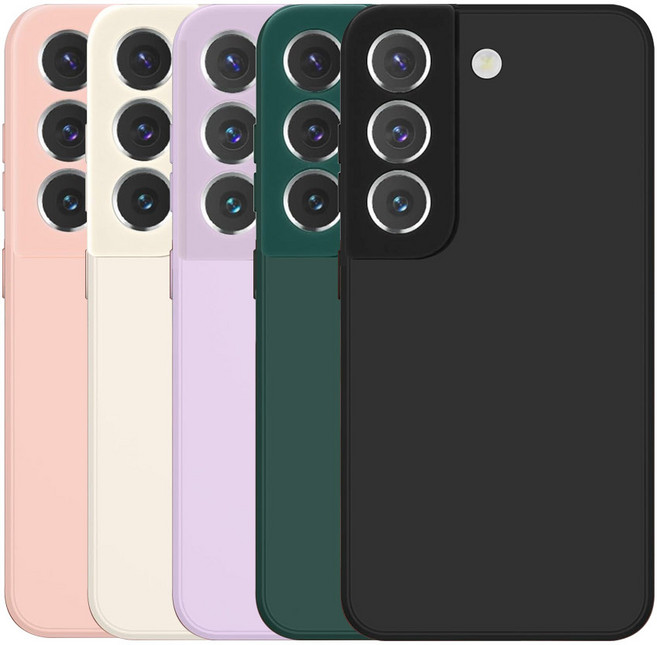 리빙그레이 갤럭시 S22 카메라 보호 사각 스퀘어 컬러 젤리 케이스