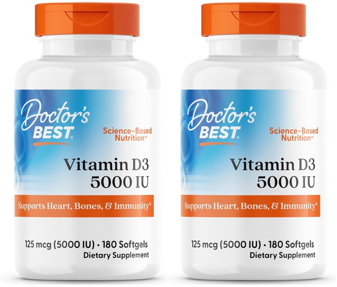 닥터스베스트 VITAMIN D3 5000 IU 180정 x2개 DOCTORS BEST, 2개