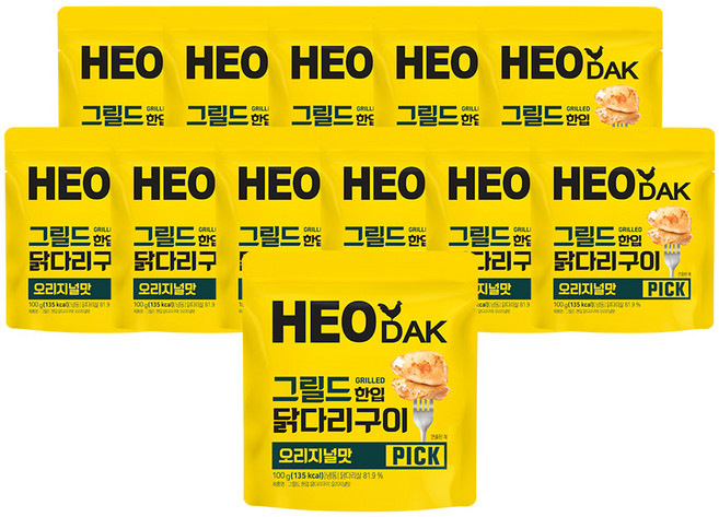 허닭 그릴드 한입 닭다리구이 오리지널, 12개, 100g