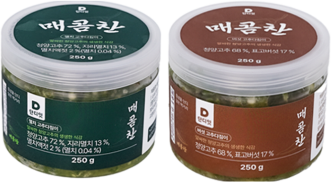 단디잇 매콤찬 고추다짐이 멸치 버섯 2종 세트 땡초장 청양고추다대기 밥반찬 밥상차려주는남자 250g 밥도둑 캠핑 혼밥, 2개