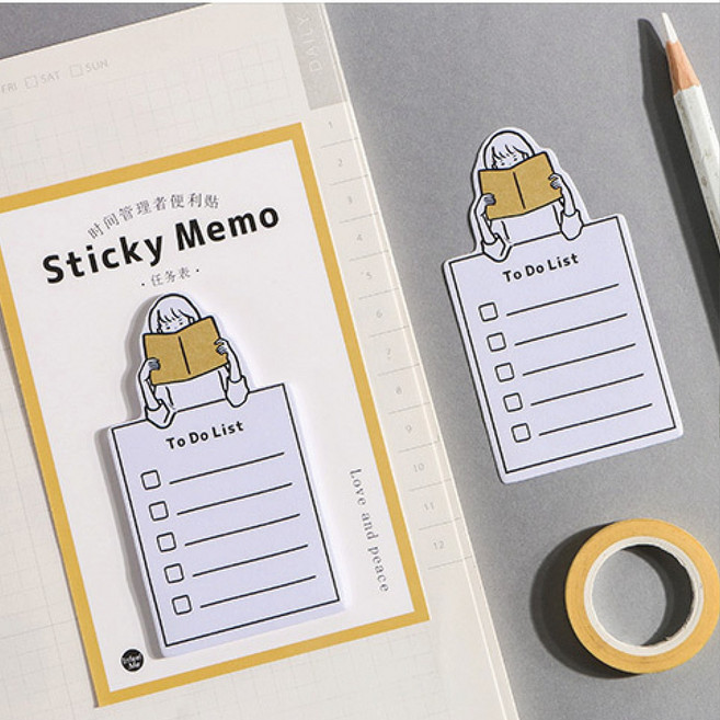 스케줄 플래너 4종 스티커 접착 점착 메모지, 2개, 30매, 투두리스트