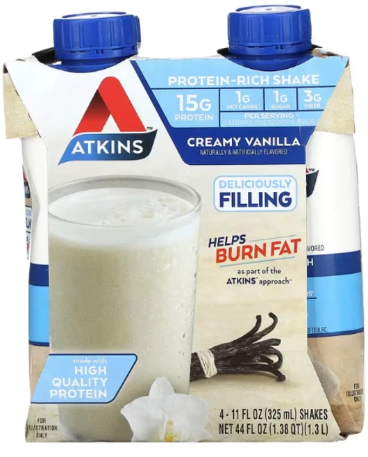 앳킨스 프로틴 리치 셰이크 프렌치 바닐라 셰이크 4개입 각 325ml 11fl oz, 1개, 4개 - 쿠팡