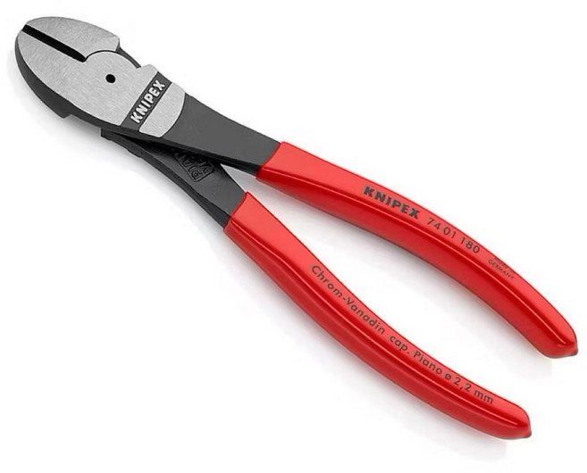 KNIPEX 鋼絲鉗 74 01 180 適用釣魚愛好者 輕鬆剪斷釣魚線, 1個