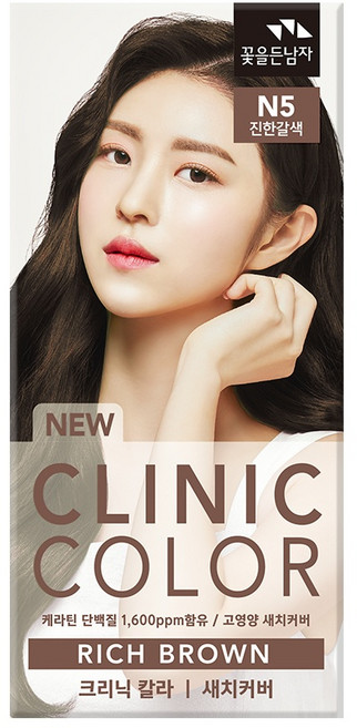 꽃을든남자 크리닉 칼라 염색약, N5 진한갈색, 1개