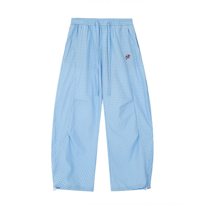 【高街垂感】男款休閒褲 闊腿褲 直筒褲 工裝褲 垂感長褲 美式復古 寬鬆高腰 褶皺刺繡 潮流百搭 日常通勤