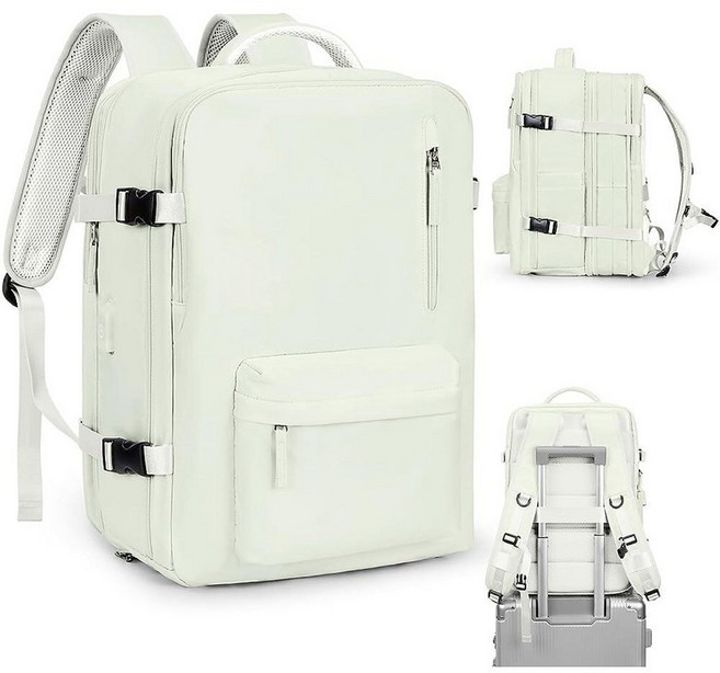 VGCUB 대형 여행 작업 비즈니스 백팩 기내용 승인 노트북 여성용 남성용 Mochila de Viaje 퓨어 핑크. 라지 389579, XXL, 화이트 확장 가능