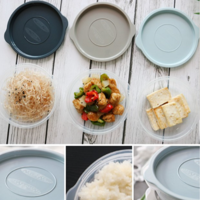4개 세트 450ml 위생만점 친환경 전자렌지 사용 가능 반찬 용기 젠자레인지용 밥그릇 냉장고 보관용 밑반찬 밀폐 용기, 라이트그레이