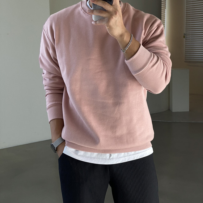 간빠레 남녀공용 봄가을겨울 루즈핏 무지 맨투맨