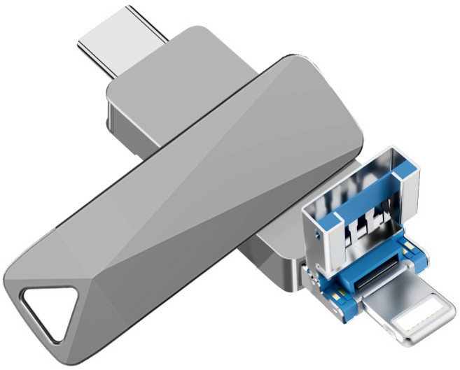 USB3.0 C타입 아이폰 핸드폰 외장메모리 OTG 라이트닝 8핀+type c+type A, 1개, 256GB