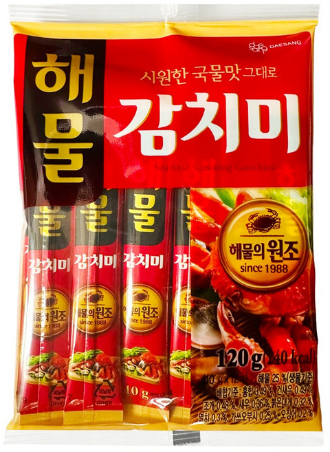 대상 해물 감치미 조미료, 20개, 120g