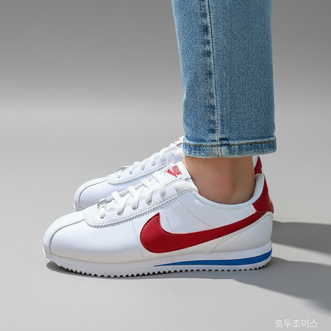 나이키 여성 스니커즈 코르테즈 데일리 운동화 단화 흰빨파