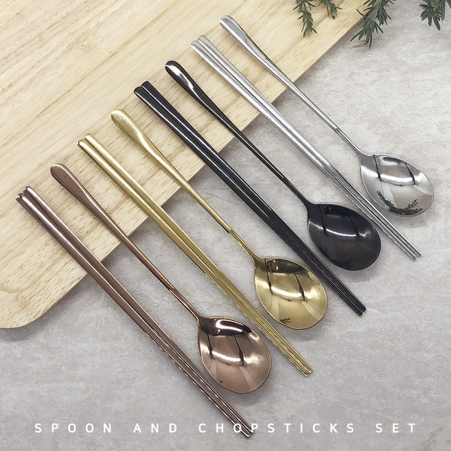 [MIR] 컬러티타늄 한식수저세트(1세트), 로즈골드, 1세트