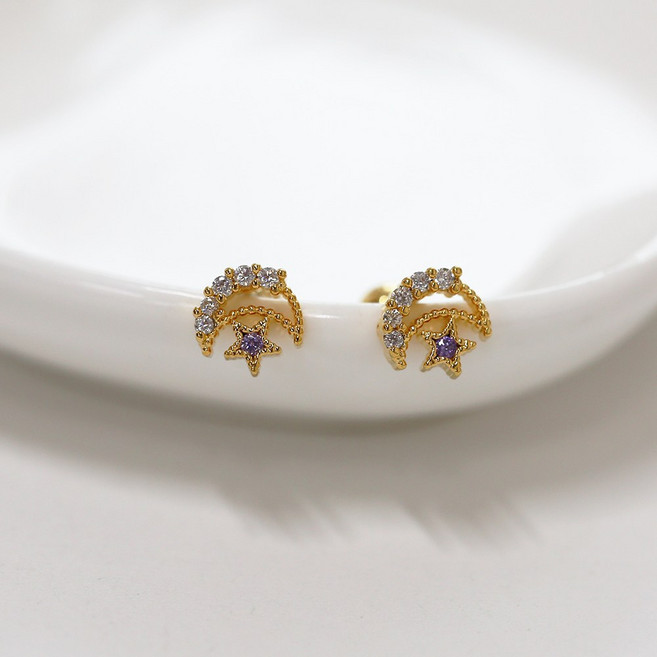 미다미 [2P케이스세트] 스타페르바 별 달 포인트 피어싱 세트