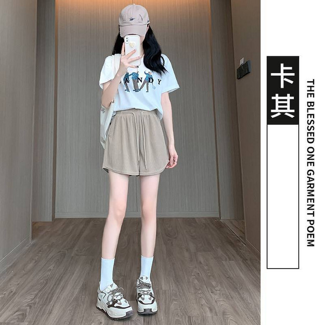 高腰A字短褲 冰絲涼感女短褲 熱褲 真理褲