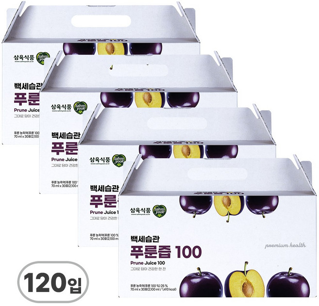 삼육 백세습관 푸룬즙 100, 70ml, 120개