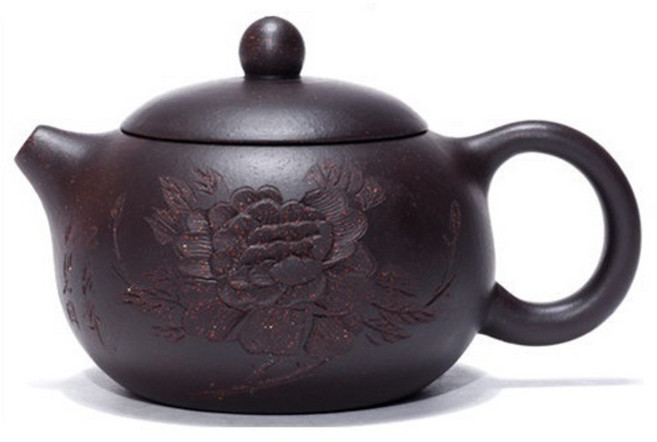 호화랑 중국찻주전자 자사다관 이싱 자사호 보이차주전자 흑금사 모란 서시 160ml tt1277, 1개