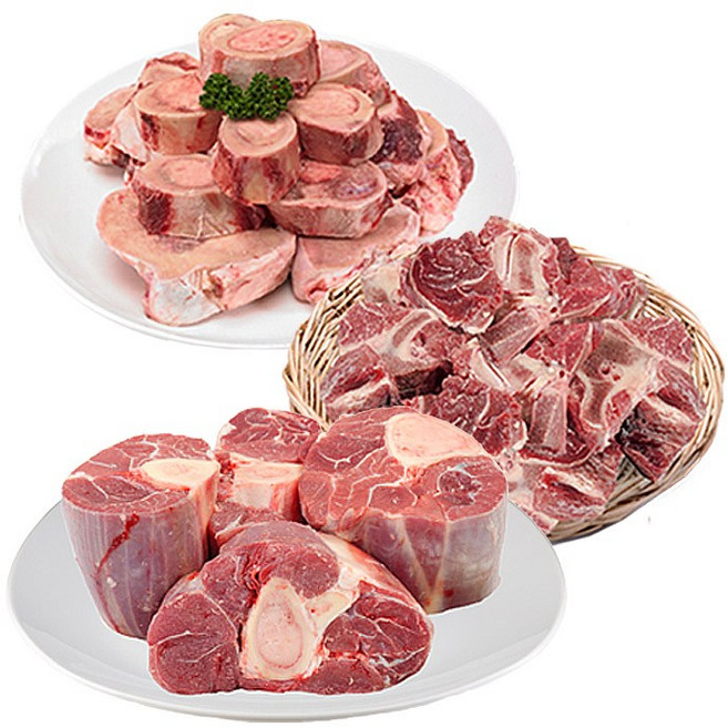 황금한우 한우 사골 우족 잡뼈 사태 불고기 구성 모음 곰탕용 보신용 세트, 1개, 01_사골2kg+통사태(뼈포함)600g+잡뼈1kg