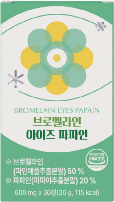 헬시클릭 브로멜라인 아이 파파인 칼륨 비타민B, 1개, 60정