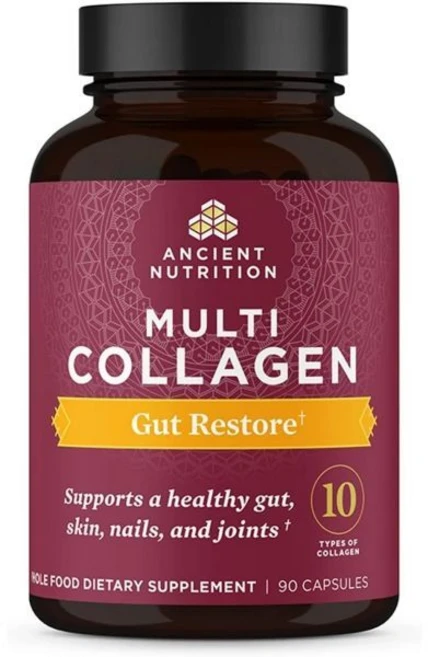 고대 영양으로 프로바이오틱스가 함유된 콜라겐 알 멀티 콜라겐 캡슐 장 90도 장 모발 손톱 글루텐 프리 팔레오 케토 친화적, Gut Restore, 90 Count, 1개, 90정 - 쿠팡