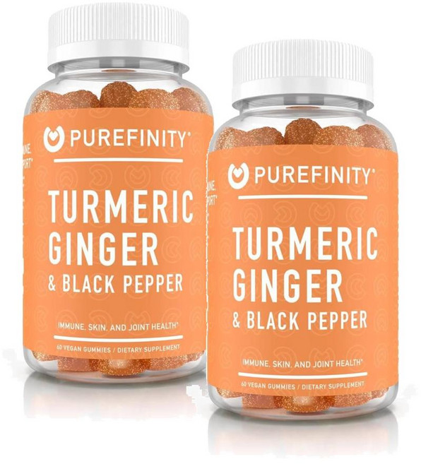 퓨어피니티 터메릭 커큐민 진저 블랙페퍼 구미 PUREFINITY Turmeric Ginger Black Pepper, 2개, 60정