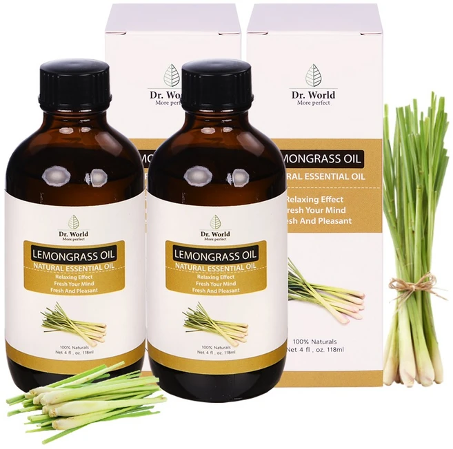 닥터월드 천연 아로마 에센셜오일 118ml 모음, 닥터월드 레몬그라스 에센셜오일 118mlx2ea - 쿠팡