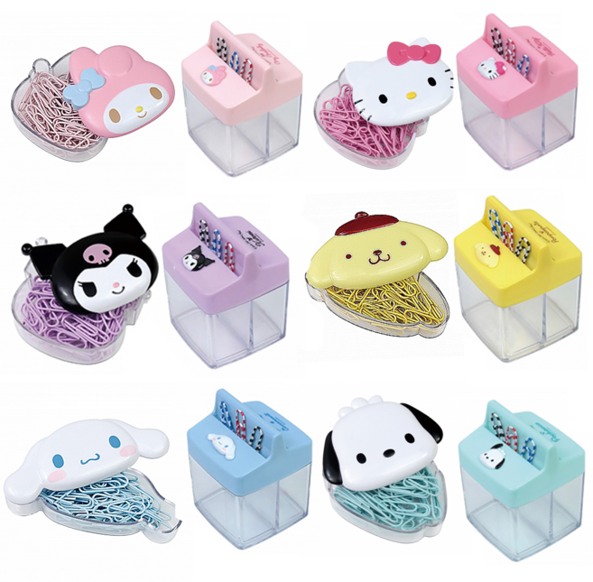 달방구 산리오 자석클립통 + 컬러클립 세트 마이멜로디 쿠로미 포차코 시나모롤 폼폼푸린 헬로키티 클립 자석 크립통 세트선택, 포차코 컬러클립+ 자석클립통 세트, 1개