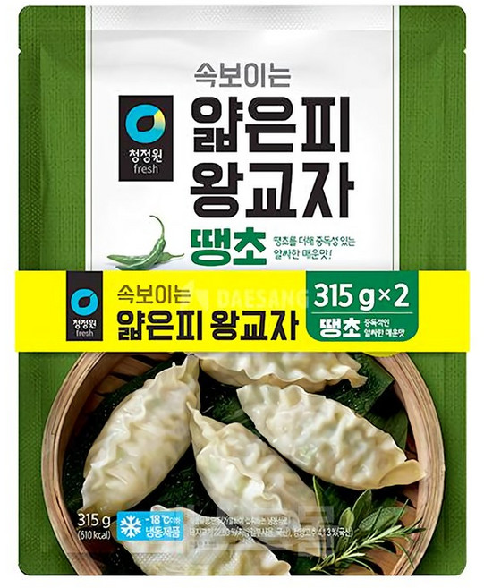 청정원 얇은피 왕교자 땡초, 2개, 315g