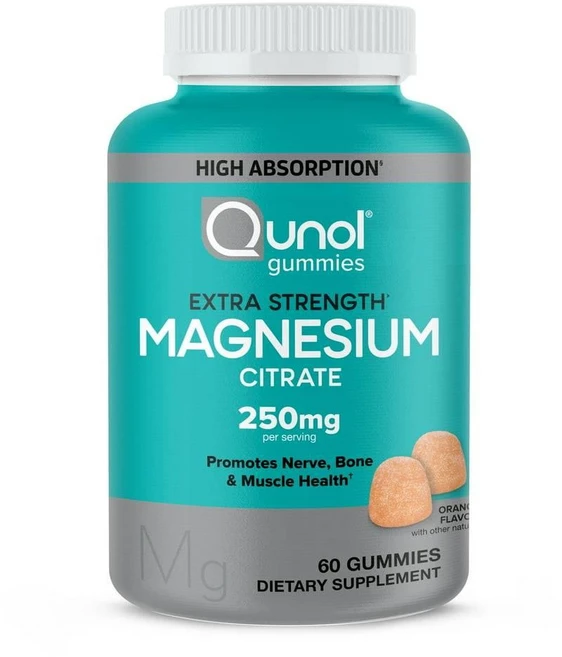 퀴놀 마그네슘 시트레이트 250mg 엑스트라스트렝스 구미 젤리 Qunol Magnesium, 1개, 60정 - 쿠팡