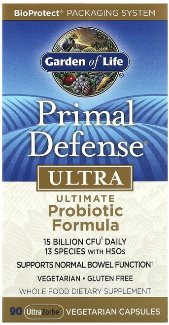 몸관리하세요 겨울입니다 Garden of Life Primal Defense Ultra 얼티밋 프로바이오틱 포뮬라 UltraZorbe 베지 캡슐 90정 특별관리진행, 1개 - 쿠팡